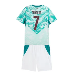 Ronaldo 7 Ninos Portugal Segunda Mundial Nueva camiseta y pantalón de la Selección de Portugal Versión Niños para el Mundial Mexico 2026